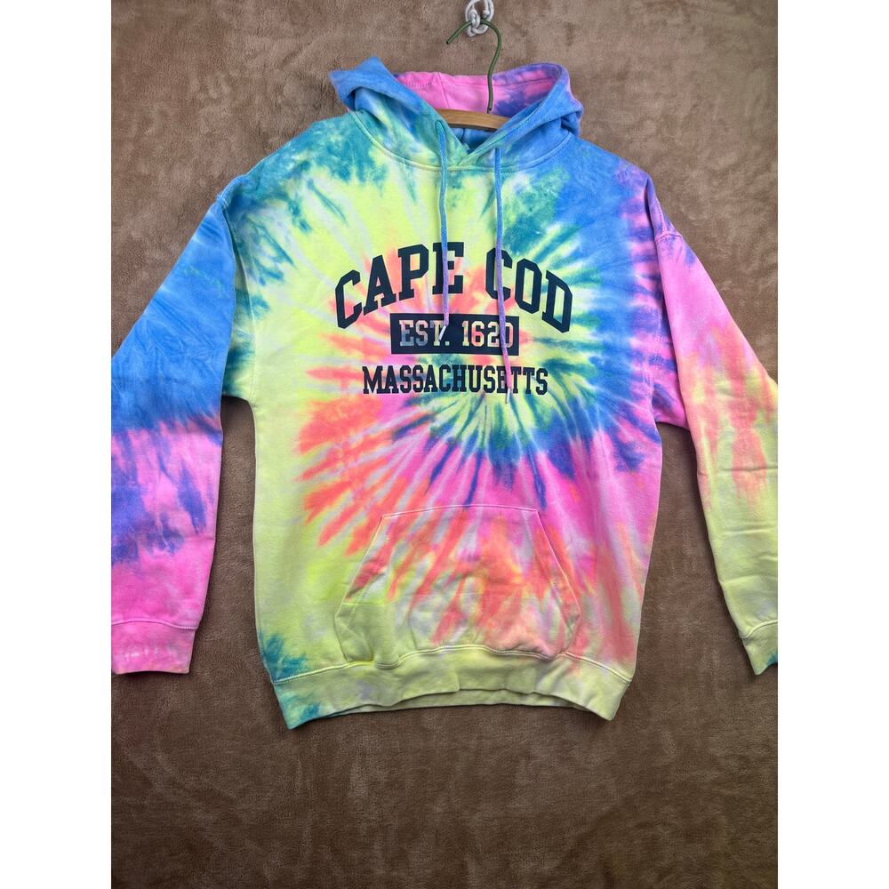 Multicolor Tie-Die Cape Cod Pullover Hoodie Medium